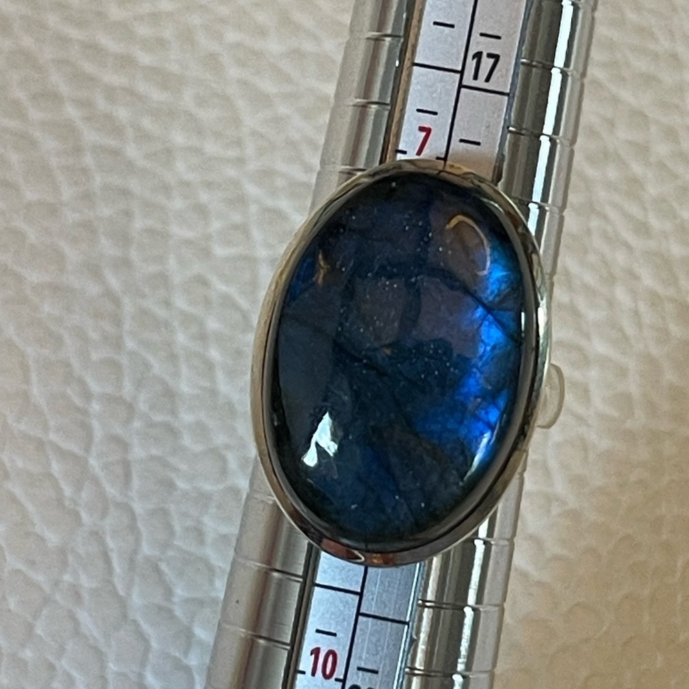Genuine Labradorite Sterling Silver Ring - Size 8 - Picture 3 of 5